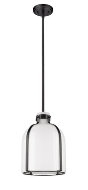 Pearson 1 Light Pendant, 13-13.5" Tall in Matte Black