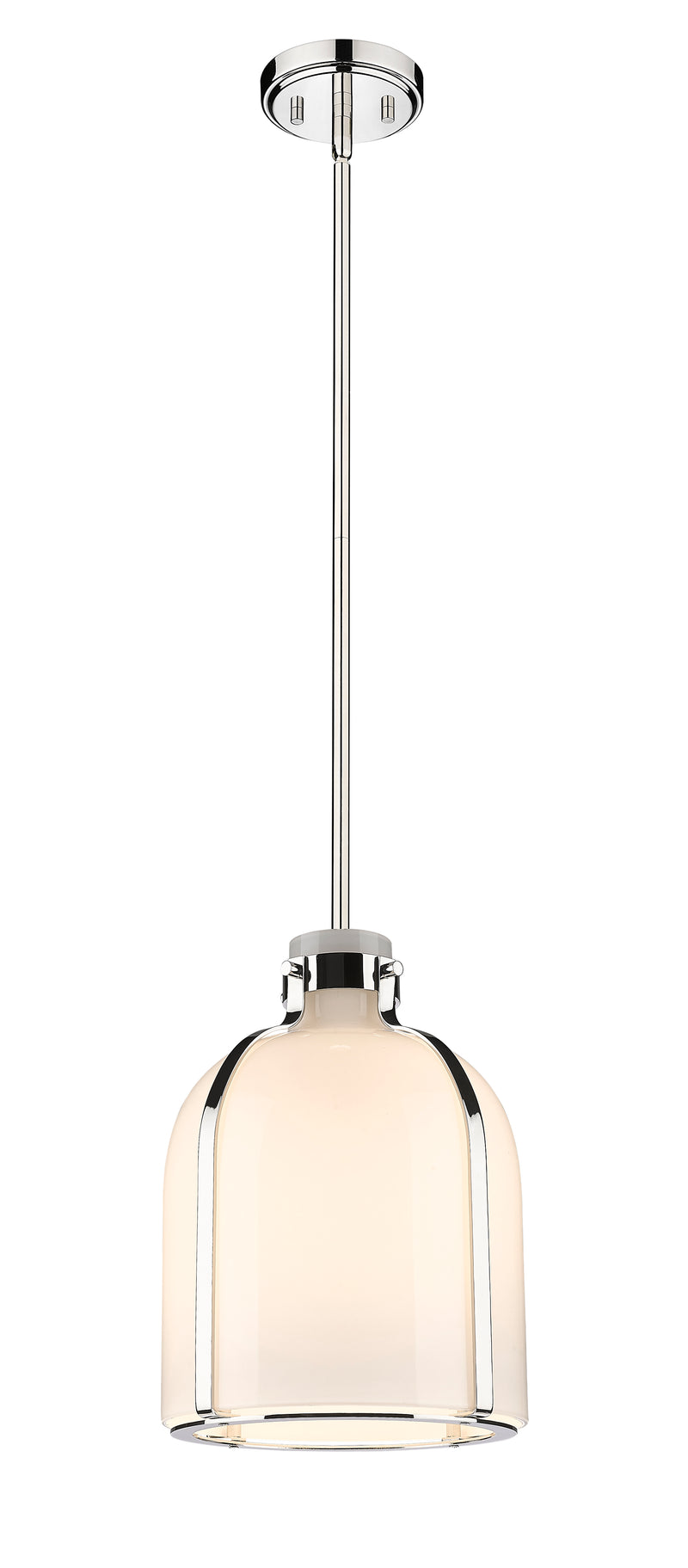 Pearson 1 Light Pendant, 13-13.5" Tall in Polished Nickel