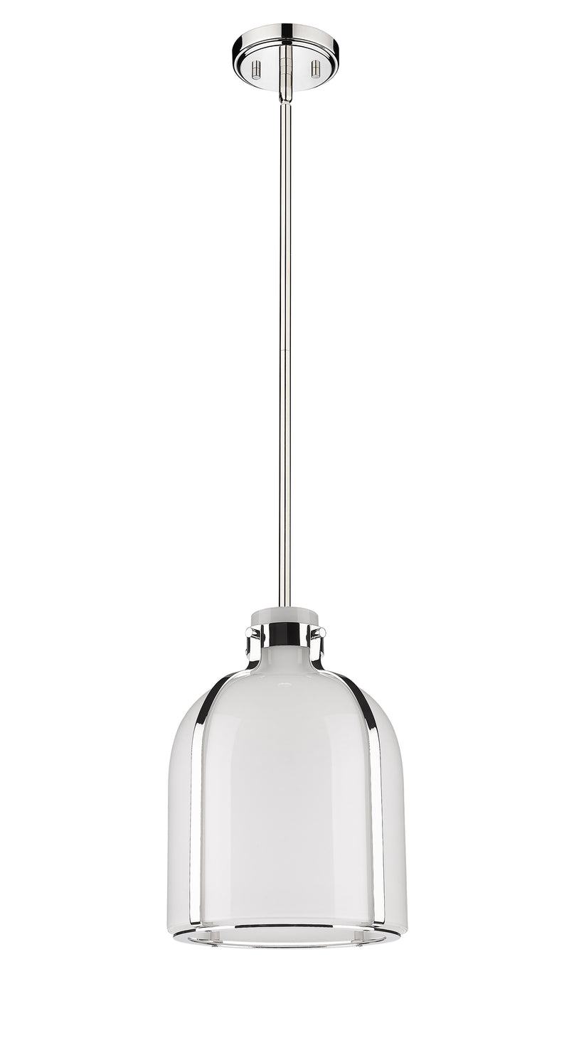 Pearson 1 Light Pendant, 13-13.5" Tall in Polished Nickel