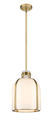 Pearson 1 Light Pendant, 13-13.5" Tall in Rubbed Brass