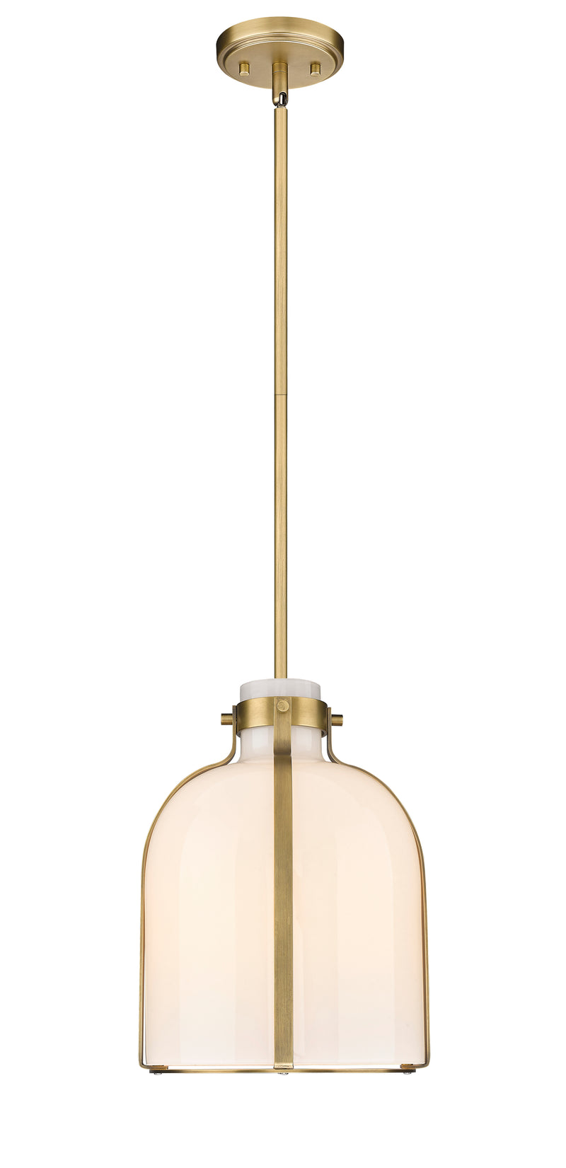 Pearson 1 Light Pendant, 13-13.5" Tall in Rubbed Brass