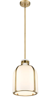 Pearson 1 Light Pendant, 13-13.5" Tall in Rubbed Brass
