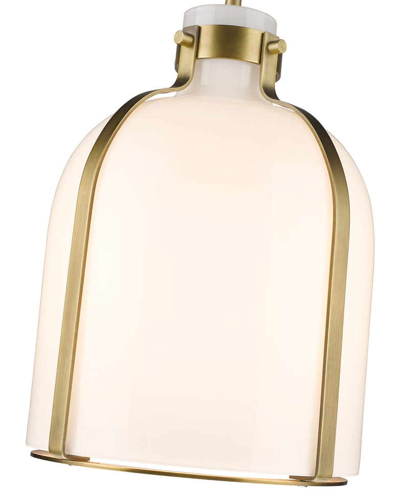 Pearson 1 Light Pendant, 13-13.5" Tall in Rubbed Brass