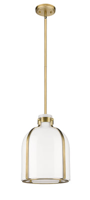 Pearson 1 Light Pendant, 13-13.5" Tall in Rubbed Brass