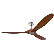Maverick 70" Ceiling Fan in Brushed Steel with Koa Blades