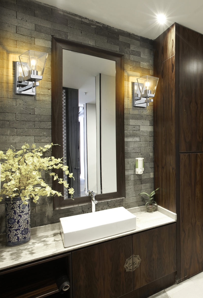 Lauren 1 Light 5" Wall Sconce in Chrome in a room setting