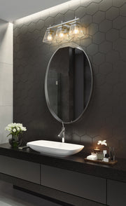 Lauren 3 Light 22" Vanity in Brushed Nickel in a room setting