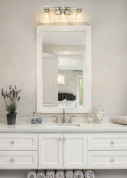 Lauren 3 Light 22" Vanity in Brushed Nickel in a room setting