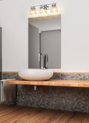 Lauren 3 Light 22" Vanity in Chrome in a room setting
