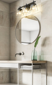 Lauren 3 Light 22" Vanity in Matte Black in a room setting