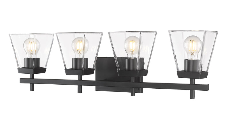 Lauren 4 Light 30.5" Vanity in Matte Black