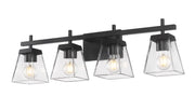 Lauren 4 Light 30.5" Vanity in Matte Black