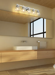 Lauren 5 Light 39" Vanity in Chrome in a room setting