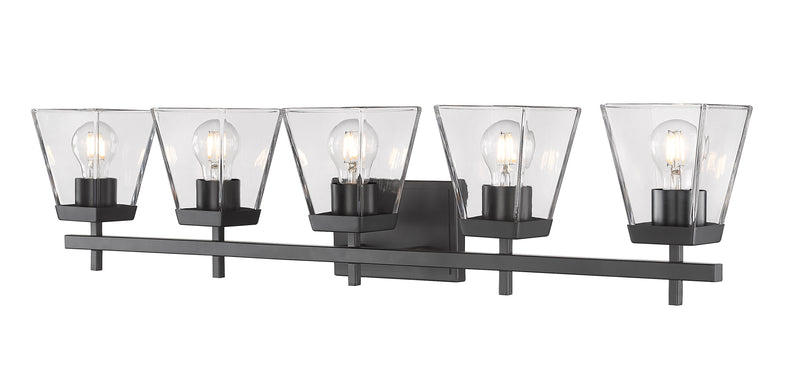 Lauren 5 Light 39" Vanity in Matte Black