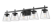 Lauren 5 Light 39" Vanity in Matte Black