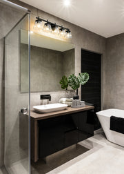 Lauren 5 Light 39" Vanity in Matte Black in a room setting