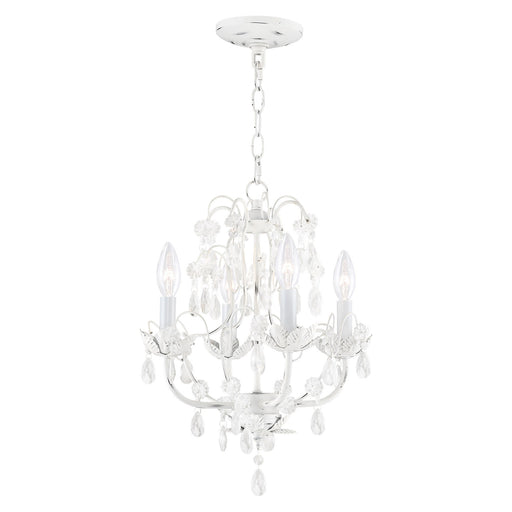 Sofia 4-Light Petite Chandelier in Hand Applied Antique White