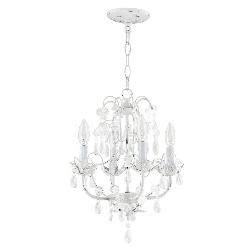 Sofia 4-Light Petite Chandelier in Hand Applied Antique White
