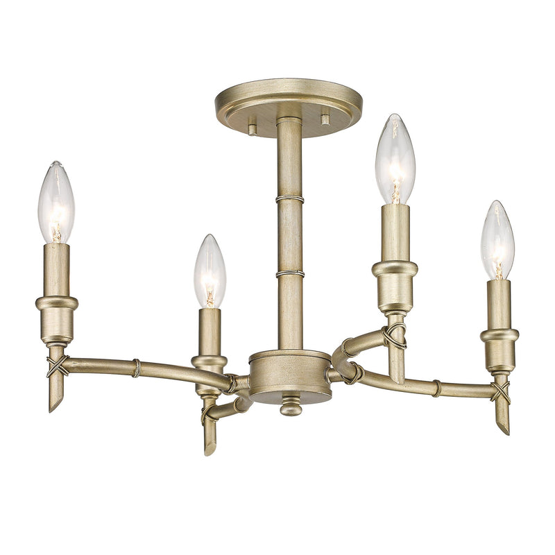 Cambay 4-Light Convertible Chandelier in White Gold