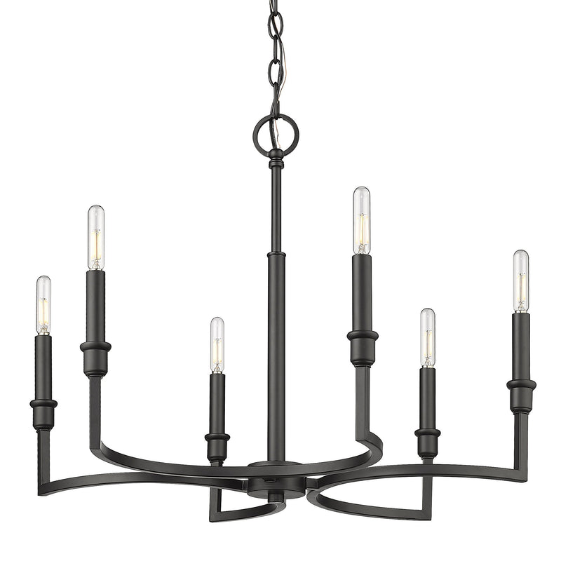 Ellyn 6-Light Chandelier in Matte Black