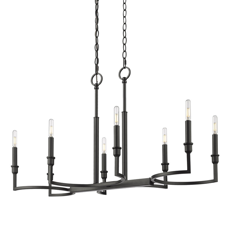 Ellyn 8-Light Linear Pendant in Matte Black
