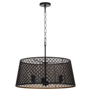 Benedict 24" 3 Light Pendant in Matte Black / Aged Brass