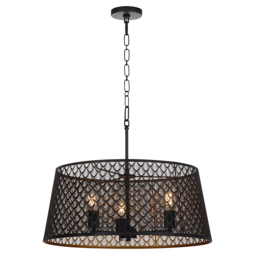 Benedict 24" 3 Light Pendant in Matte Black / Aged Brass