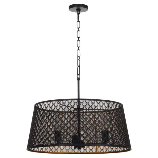 Benedict 24" 3 Light Pendant in Matte Black / Aged Brass