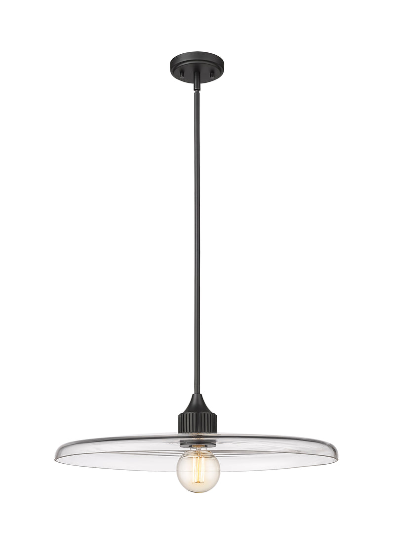 Paloma 1 Light 24" Pendant in Matte Black