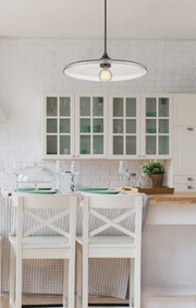 Paloma 1 Light 24" Pendant in Matte Black in a room setting