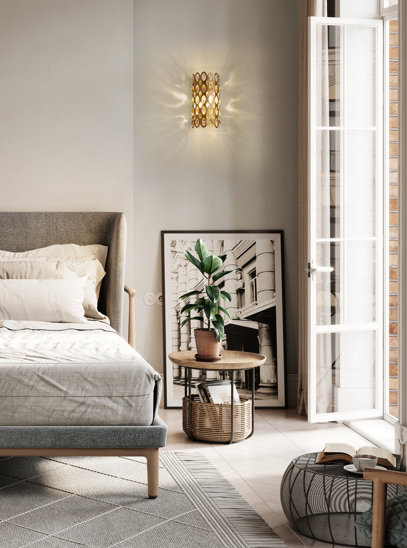 Dealey 2 Light 6.75" Wall Sconce in Heirloom Brass in a room setting