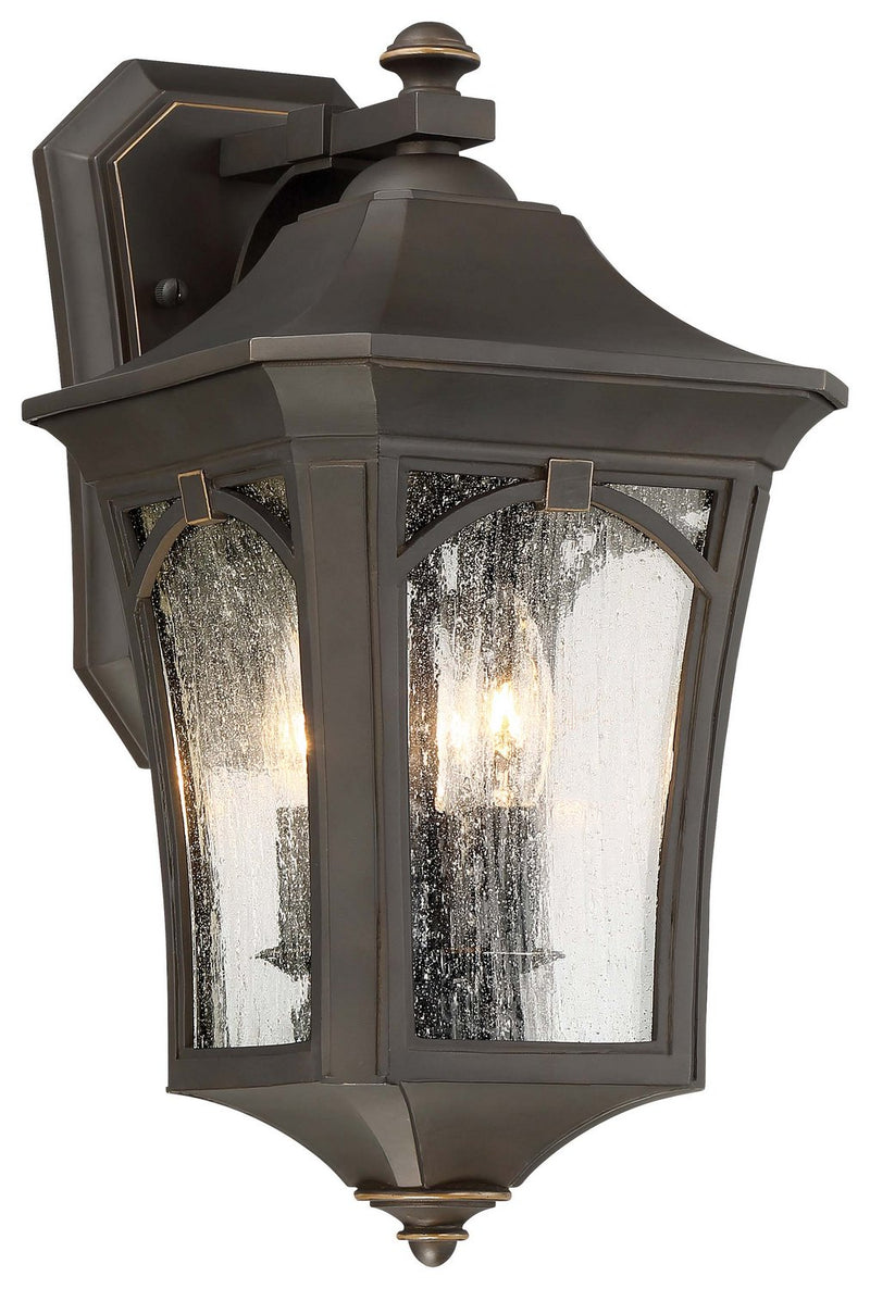 Solida 3-Light Outdoor Wall Lantern in Oil Rubbed Bronze w/Gold Highlights
