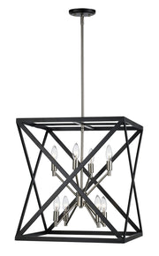 Ackerman 8-Light 19.5" Chandelier in Black / Brushed Nickel