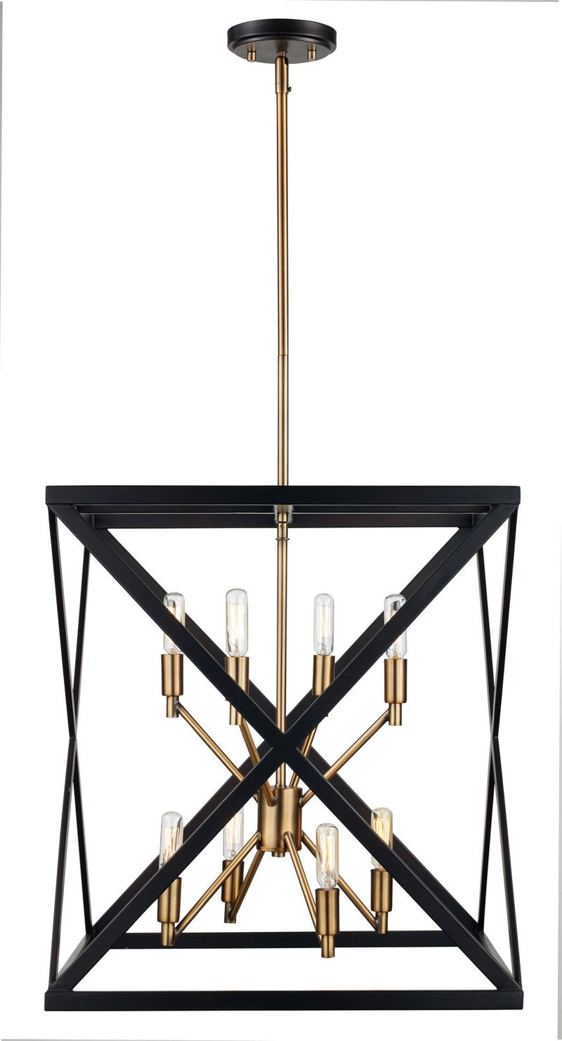 Ackerman 8-Light 19.5" Chandelier in Rubbed Oil Bronze / Antique Brass