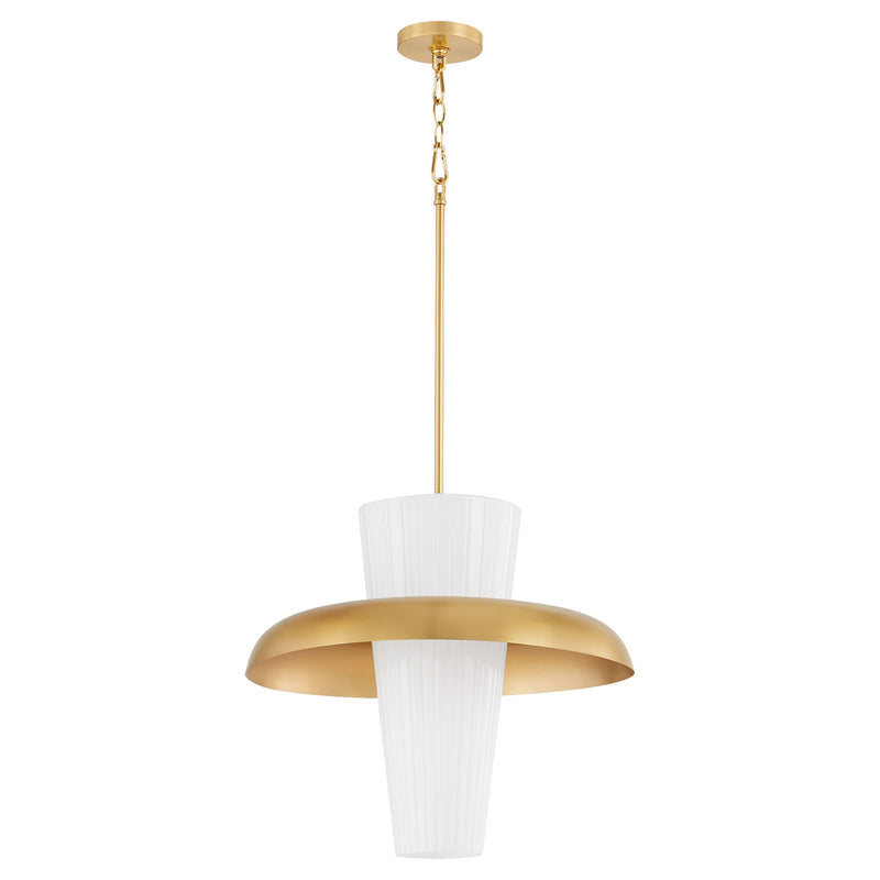 Mallory 16" Shade Pendant in Aged Brass