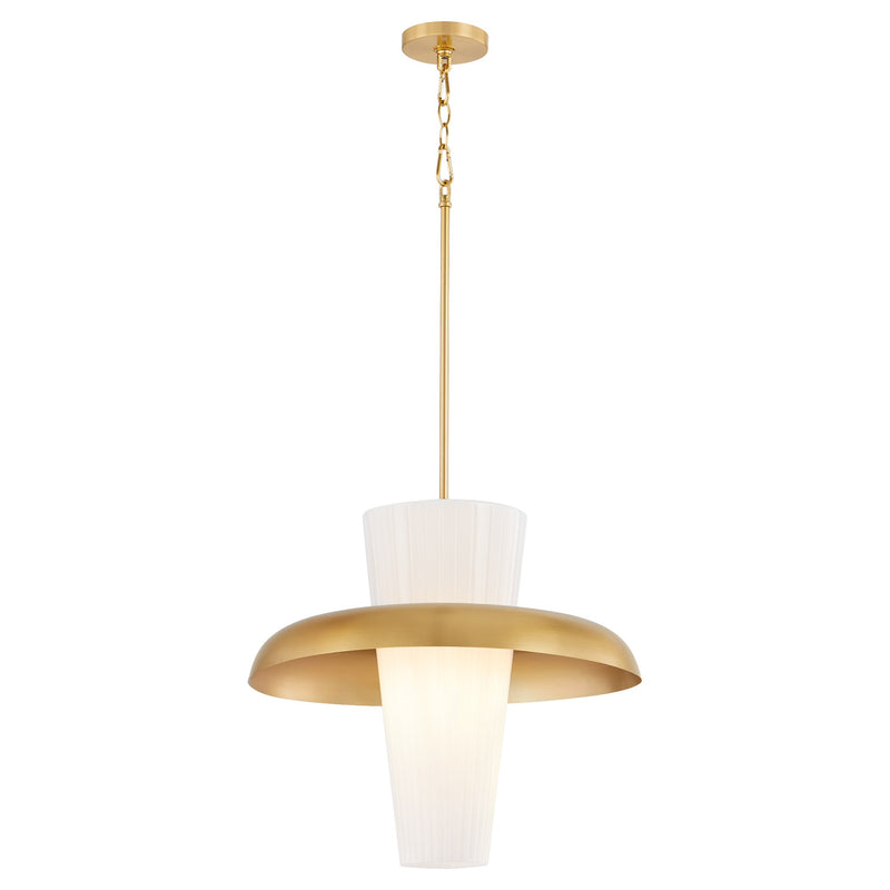 Mallory 16" Shade Pendant in Aged Brass