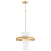 Mallory 20" Shade Pendant in Aged Brass
