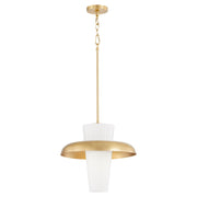 Mallory 20" Shade Pendant in Aged Brass