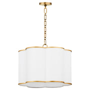 Belinder 4 Light Fabric Pendant in Brushed Brass