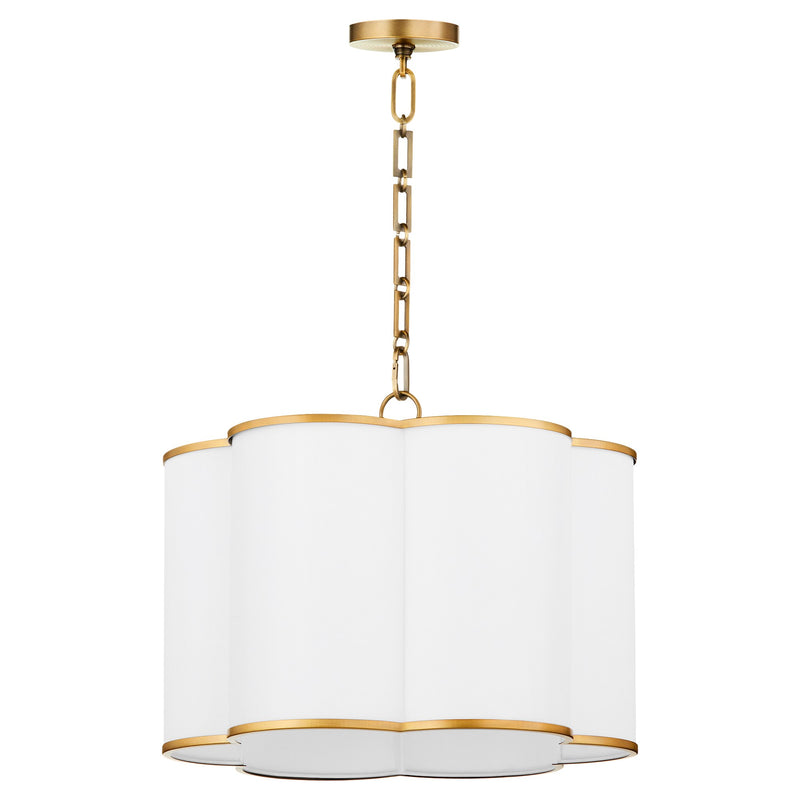 Belinder 4 Light Fabric Pendant in Brushed Brass