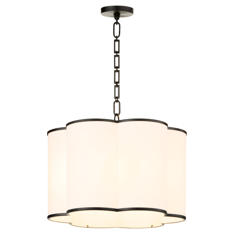 Belinder 4 Light Fabric Pendant in Matte Black