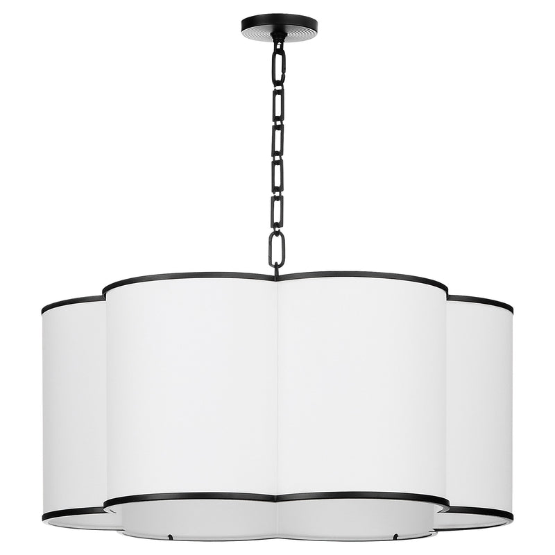 Belinder 6 Light Fabric Pendant in Matte Black