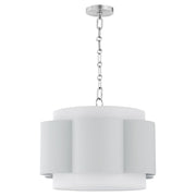 Belinder 4 Light Drum Pendant in Brittany Blue / Chrome