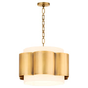 Belinder 4 Light Drum Pendant in Non-Lacquered Brass