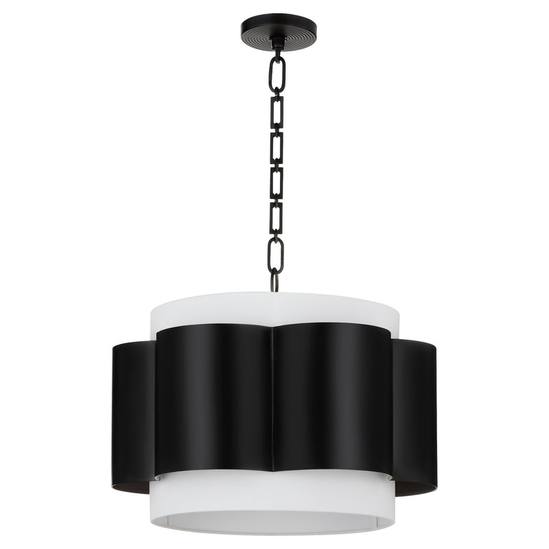 Belinder 4 Light Drum Pendant in Matte Black