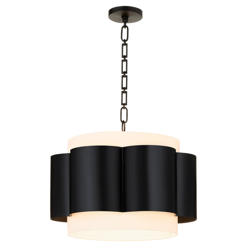 Belinder 4 Light Drum Pendant in Matte Black