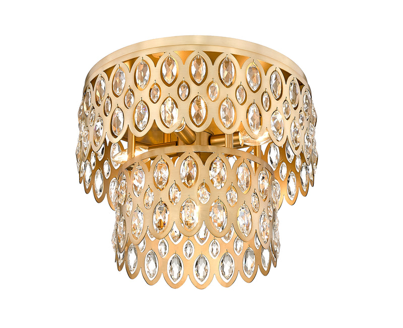 Dealey 5 Light 15" Flush Mount in Heirloom Brass