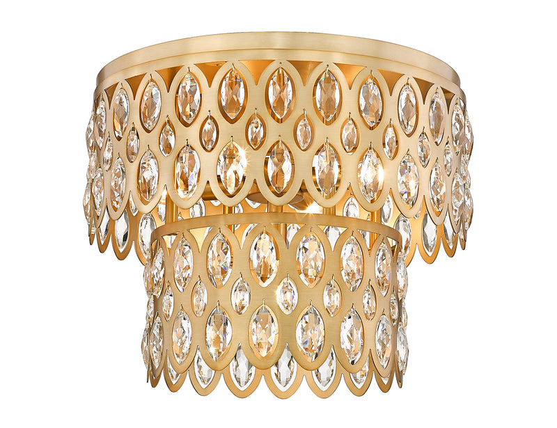 Dealey 5 Light 15" Flush Mount in Heirloom Brass
