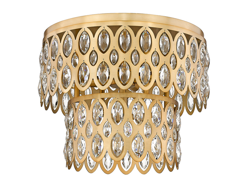 Dealey 5 Light 15" Flush Mount in Heirloom Brass