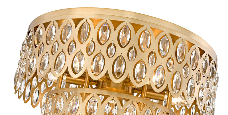 Dealey 9 Light 20" Flush Mount in Heirloom Brass